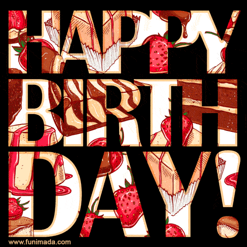 Happy Birthday Animated Typography GIF Image