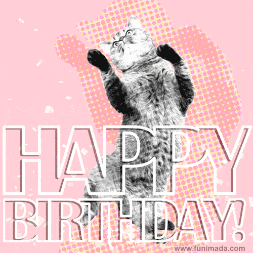 Dancing Cat. Halftone shadow and animated elements GIF.