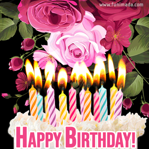Happy Birthday Roses GIFs — Download on Funimada.com