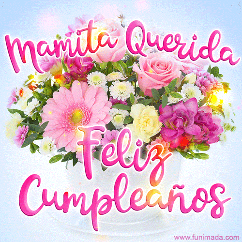  Feliz cumpleaños flores gif — Descarga en Funimada.com