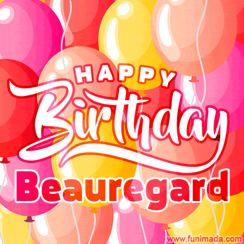 Happy Birthday Beauregard - Colorful Animated Floating Balloons Birthday Card