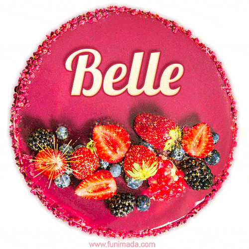 Happy Birthday Cake with Name Belle - Free Download