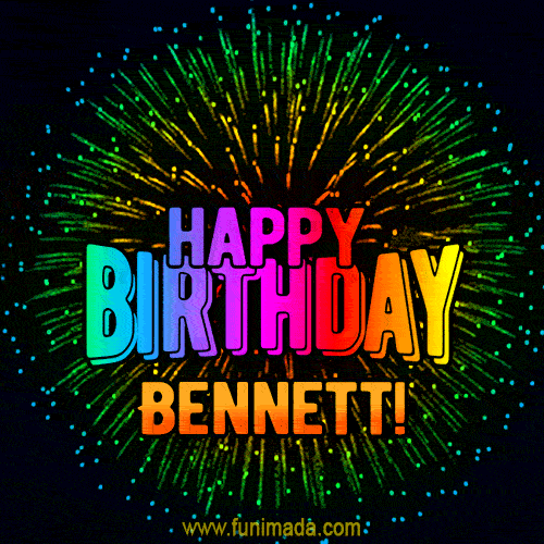 New Bursting with Colors Happy Birthday Bennett GIF and Video with Music
