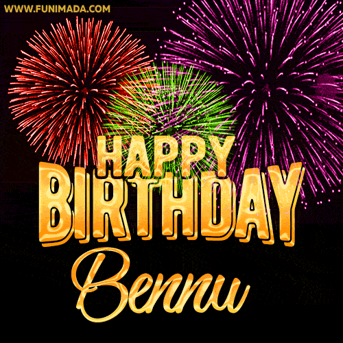 Wishing You A Happy Birthday, Bennu! Best fireworks GIF animated greeting card.