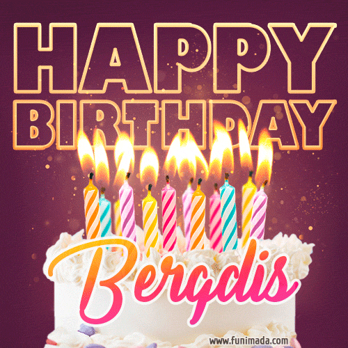 Bergdis - Animated Happy Birthday Cake GIF Image for WhatsApp