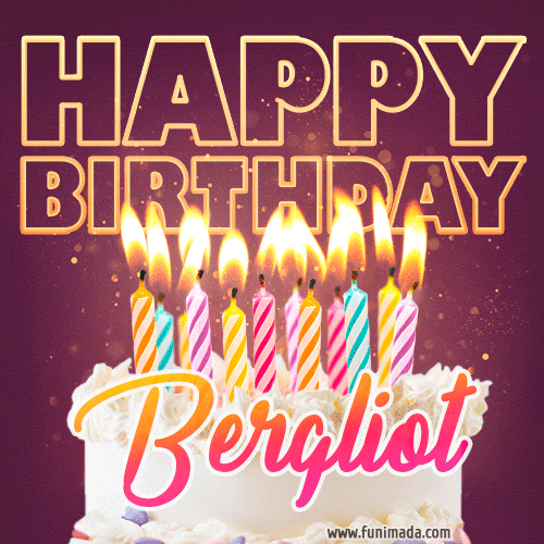 Bergliot - Animated Happy Birthday Cake GIF Image for WhatsApp