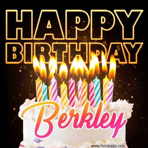 Berkley - Animated Happy Birthday Cake GIF Image for WhatsApp