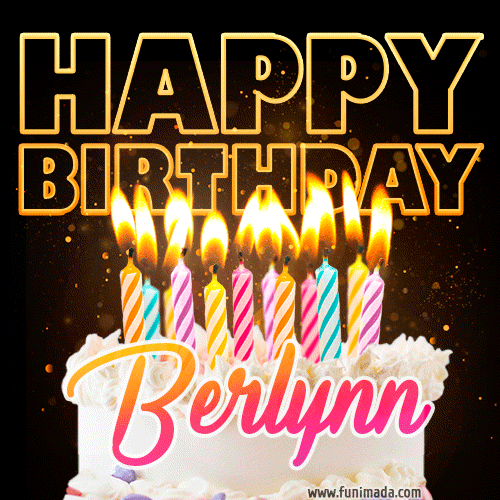 Berlynn - Animated Happy Birthday Cake GIF Image for WhatsApp