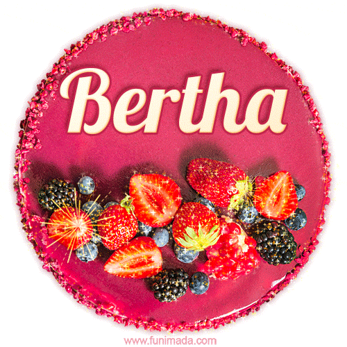 Happy Birthday Cake with Name Bertha - Free Download