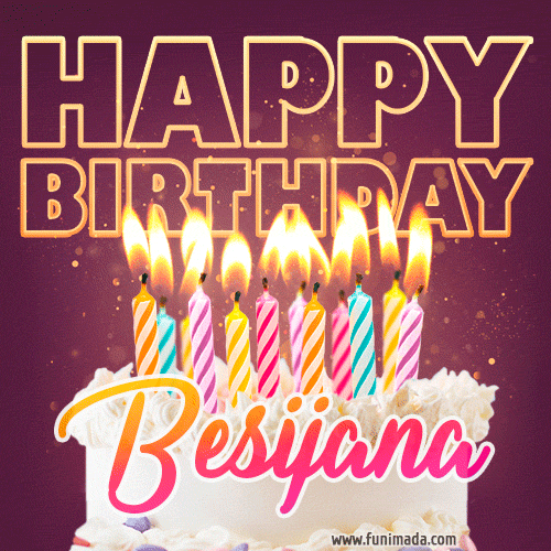 Besijana - Animated Happy Birthday Cake GIF Image for WhatsApp