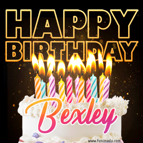Bexley - Animated Happy Birthday Cake GIF Image for WhatsApp