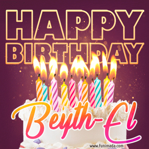 Beyth-El - Animated Happy Birthday Cake GIF Image for WhatsApp