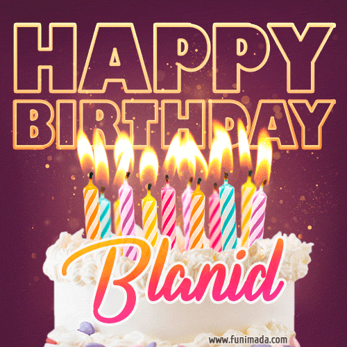 Blanid - Animated Happy Birthday Cake GIF Image for WhatsApp