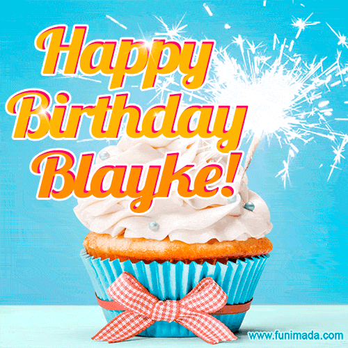 Happy Birthday, Blayke! Elegant cupcake with a sparkler.