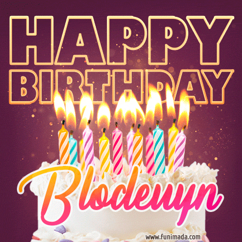 Blodeuyn - Animated Happy Birthday Cake GIF Image for WhatsApp