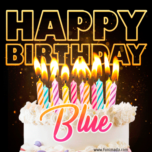 Blue - Animated Happy Birthday Cake GIF Image for WhatsApp