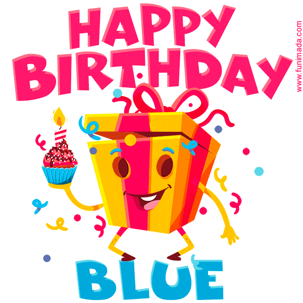 Funny Happy Birthday Blue GIF