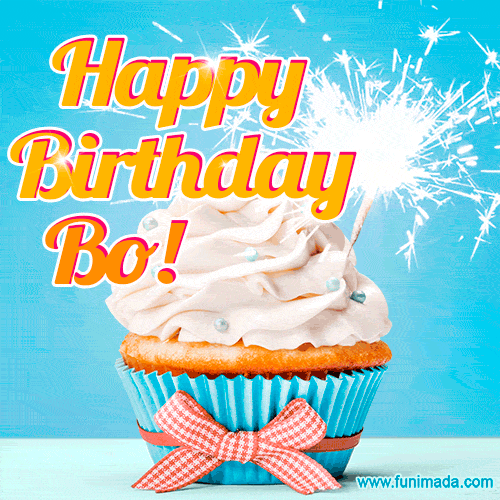 Happy Birthday, Bo! Elegant cupcake with a sparkler.