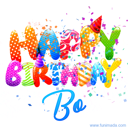 Happy Birthday Bo - Creative Personalized GIF With Name