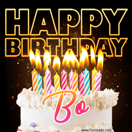 Bo - Animated Happy Birthday Cake GIF Image for WhatsApp