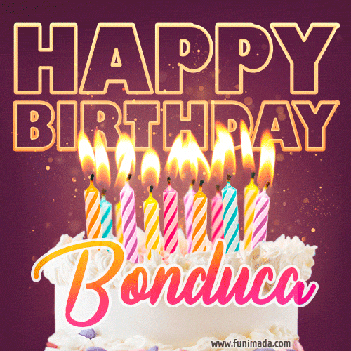 Bonduca - Animated Happy Birthday Cake GIF Image for WhatsApp