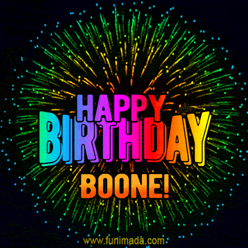 New Bursting with Colors Happy Birthday Boone GIF and Video with Music
