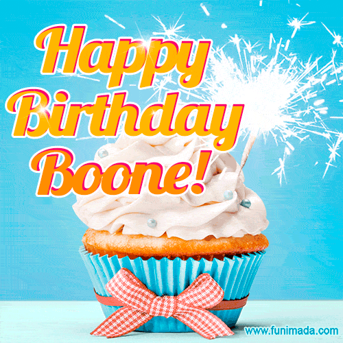 Happy Birthday, Boone! Elegant cupcake with a sparkler.