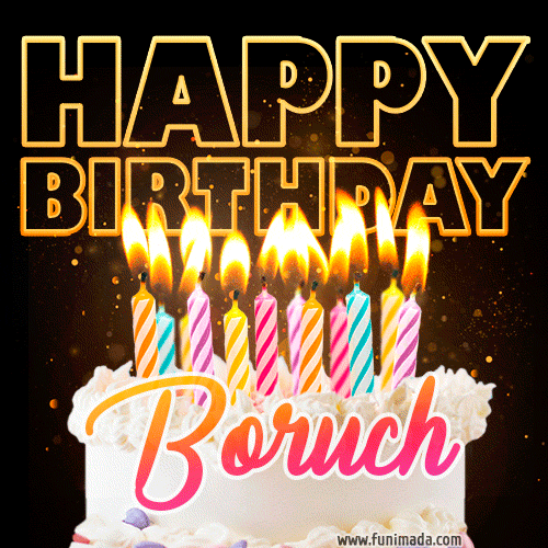 Boruch - Animated Happy Birthday Cake GIF for WhatsApp