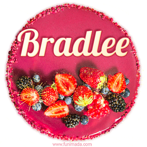 Happy Birthday Cake with Name Bradlee - Free Download