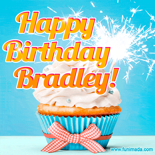 Happy Birthday, Bradley! Elegant cupcake with a sparkler.