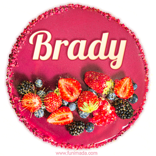 Happy Birthday Cake with Name Brady - Free Download