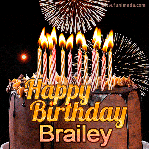 Chocolate Happy Birthday Cake for Brailey (GIF)