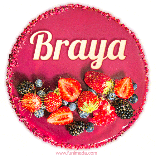 Happy Birthday Cake with Name Braya - Free Download