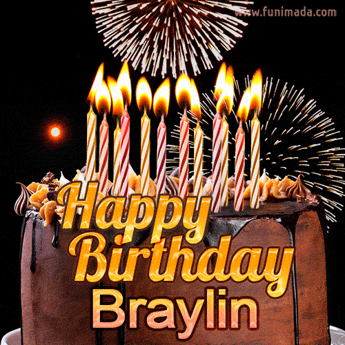 Chocolate Happy Birthday Cake for Braylin (GIF)
