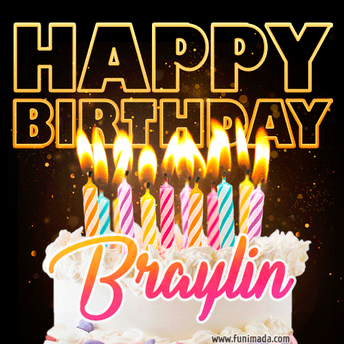 Braylin - Animated Happy Birthday Cake GIF Image for WhatsApp