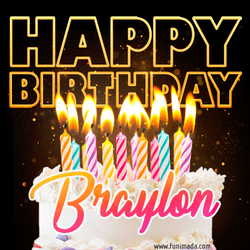 Braylon - Animated Happy Birthday Cake GIF for WhatsApp