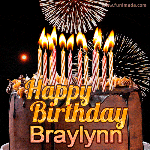Chocolate Happy Birthday Cake for Braylynn (GIF)