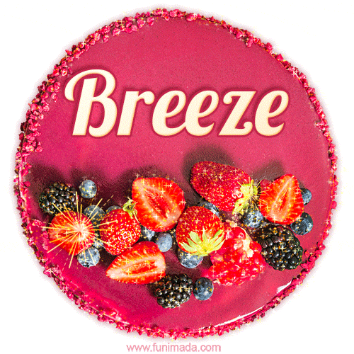 Happy Birthday Cake with Name Breeze - Free Download