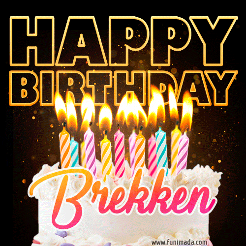 Brekken - Animated Happy Birthday Cake GIF for WhatsApp