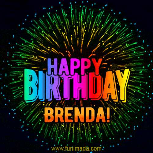 New Bursting with Colors Happy Birthday Brenda GIF and Video with Music