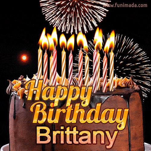 Chocolate Happy Birthday Cake for Brittany (GIF)