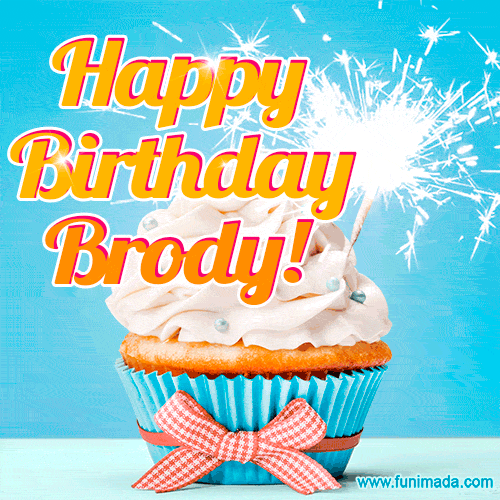 Happy Birthday, Brody! Elegant cupcake with a sparkler.