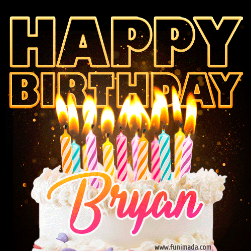 Bryan - Animated Happy Birthday Cake GIF for WhatsApp