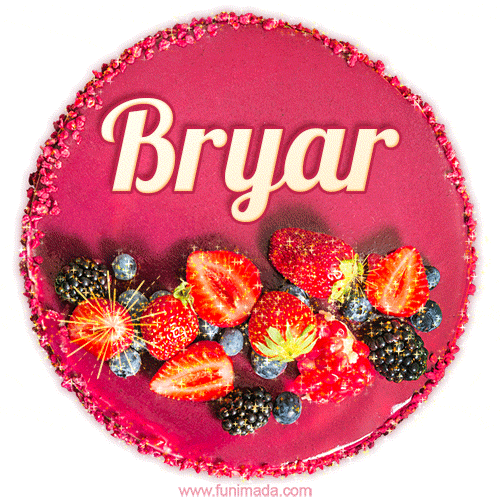 Happy Birthday Cake with Name Bryar - Free Download