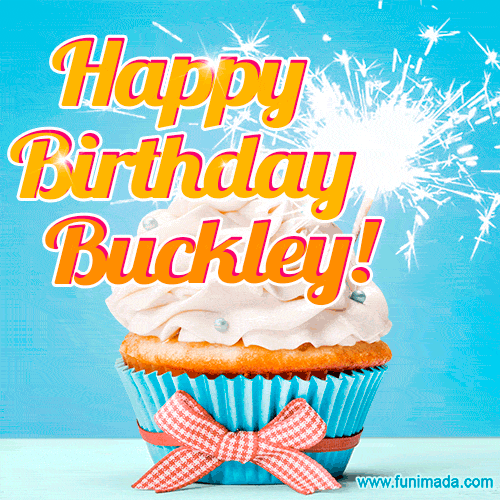 Happy Birthday, Buckley! Elegant cupcake with a sparkler.