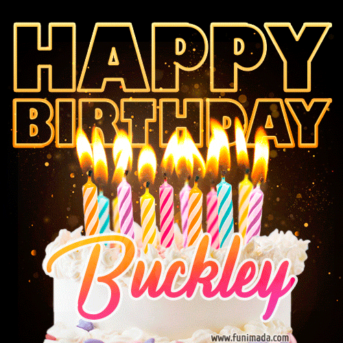 Buckley - Animated Happy Birthday Cake GIF for WhatsApp