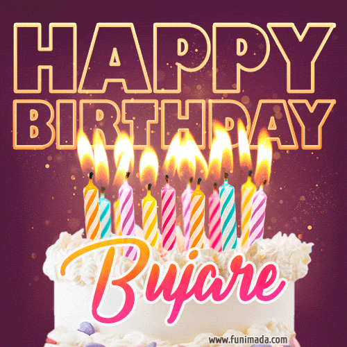 Bujare - Animated Happy Birthday Cake GIF Image for WhatsApp
