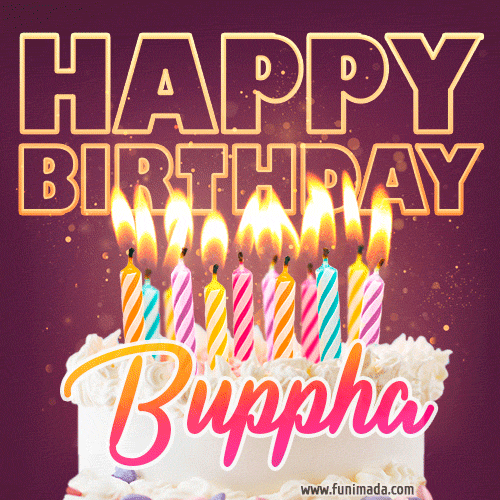 Buppha - Animated Happy Birthday Cake GIF Image for WhatsApp