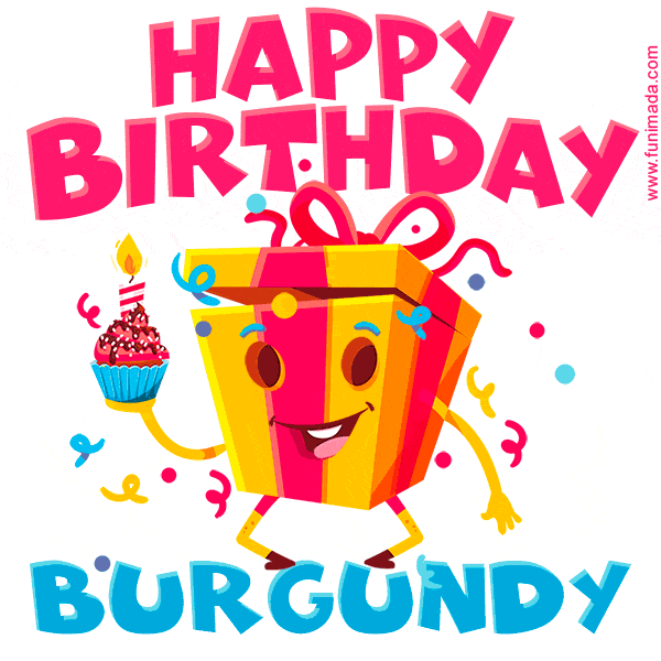Funny Happy Birthday Burgundy GIF