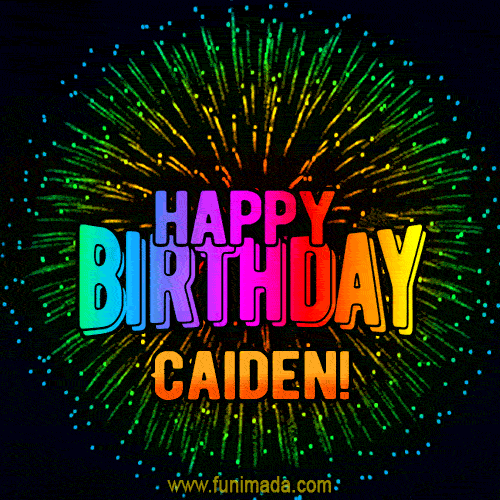 New Bursting with Colors Happy Birthday Caiden GIF and Video with Music